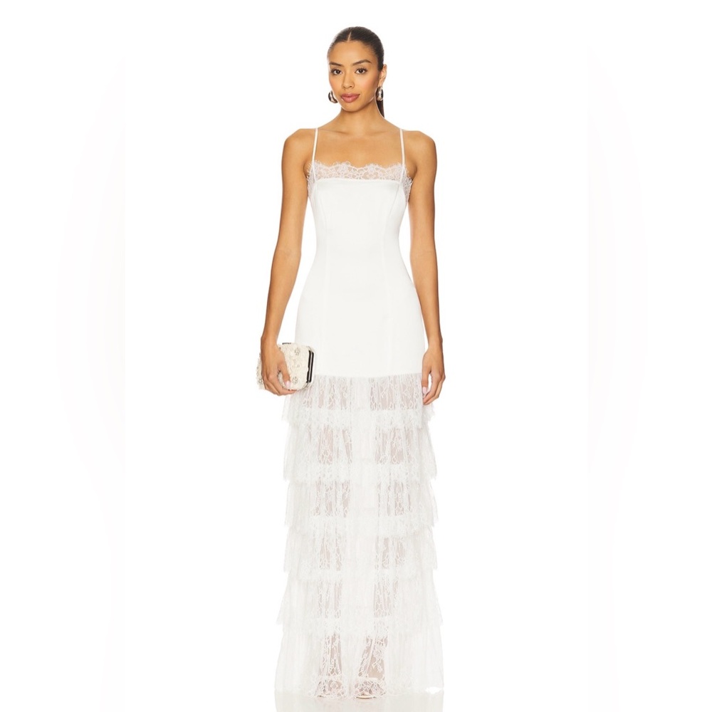 MAJORELLE revolve White Lace Maxi Dress